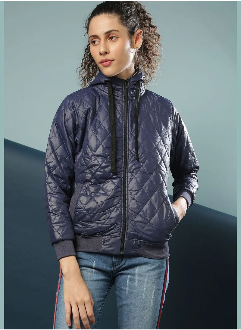 Campus Sutra Hoodie Quilted Jacket