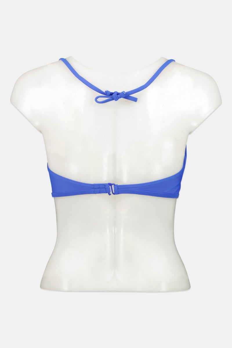 RIP CURL Women Pleated Padded Bikini Top, Blue - Image 3