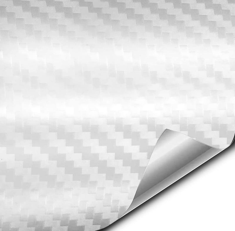 VViViD Premium Carbon Fiber Vinyl Wrap Film White 149ft x 5ft