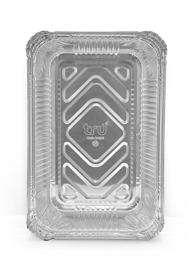 Tru Aluminum Food Containers 8389 890cc 100pcs with Lids Aluminium - Image 2