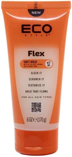 ES Eco Style Flex Hold Gel with Aloe 6 oz Moisturizing Hair Gel for Flexible Hold No Flake AlcoholFree for All Hair Types