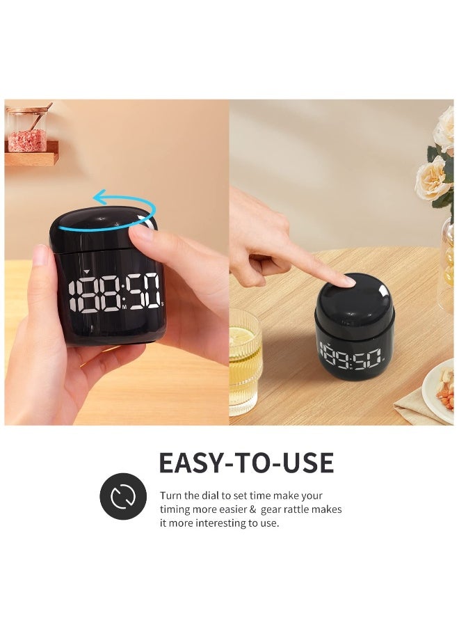 ماركة غير محددة - ساعة توقيت رقمية SYOSI، مؤقت دوار للعد العكسي مع شاشة LED كبيرة وضبط الصوت، مؤقت للطبخ، والوقت في الفصول الدراسية للأطفال والمعلمين. (أسود) - Image 1