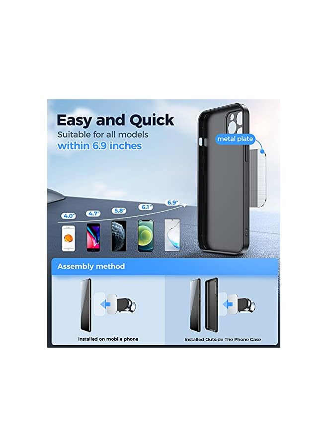 S-TOP Magnetic Phone Mount for Car【Upgrade 8X Magnets】 Strong Magnet Universal Car Mount, Dashboard 360° Rotation for iPhone 13 12 Pro XR XS Plus Samsung Galaxy Note S21/S21+ & All Phone & Mini Tablets - Image 2