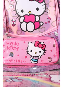 Hello Kitty New Season Licensed 's Sparkling World Special Collection School Bag and Pencil Bag Set, Water Bottle, Lunch Box, Snap File Set  - Image 4