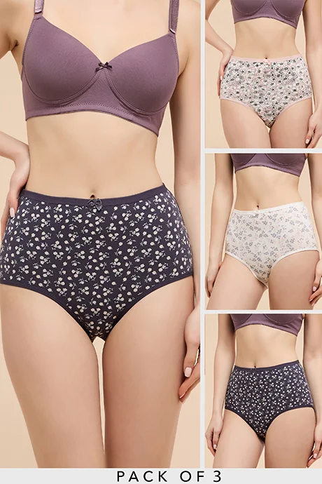 أر أند بي 3 Pack Printed Full Briefs