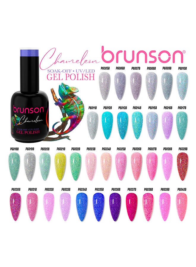 brunson 18ml Chameleon Gel Nail Polish: Glossy Shine, Long-Lasting Soak-off UV/LED Gel for Nail Art French Manicure Pedicure. Salon Quality, Chip Resistant, Trendy Sparkly Acrylic Nails. - Image 5