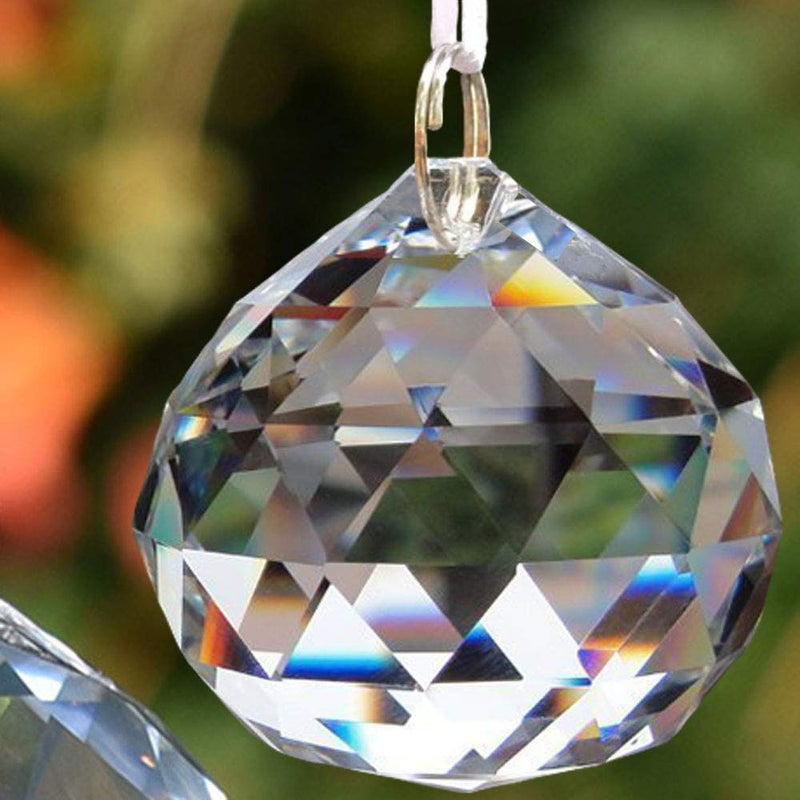 EasyBravo Clear Crystal Ball Prisms Feng Shui Suncatcher Decorating Hanging Faceted Prism Balls  Hanging Kit 1 60mm