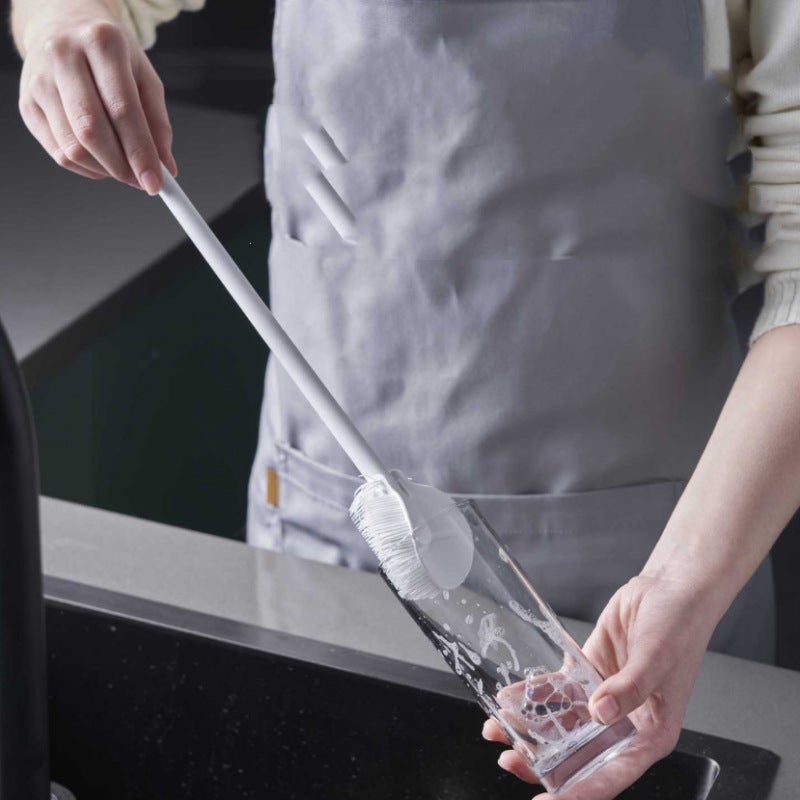 Multi-Function Long Handle Cup Brush White [OPP bag packaging]]