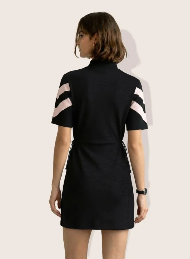 Freehand  Women Fit and Flared Colourblocked Crew Neck Short Sleeve Sweat Dress for Women | Best Price UAE