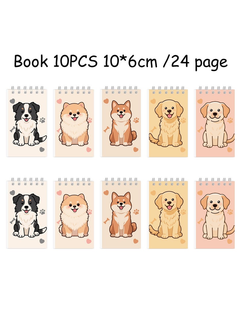 مانجيشان العربية: دفتر صغير بطابع الجرو اللطيف 10 قطع 10x6 سم 24 صفحة