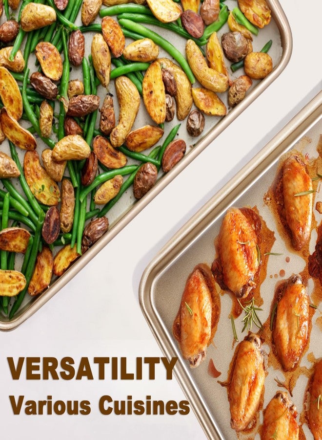 Wildone Baking Sheet Pan Set, Commercial Cookie Sheets for Oven, Nonstick Carbon Steel Half Sheet Pan 17.5x12in, Heavy Duty & Easy Clean（2 Pack） - Image 3