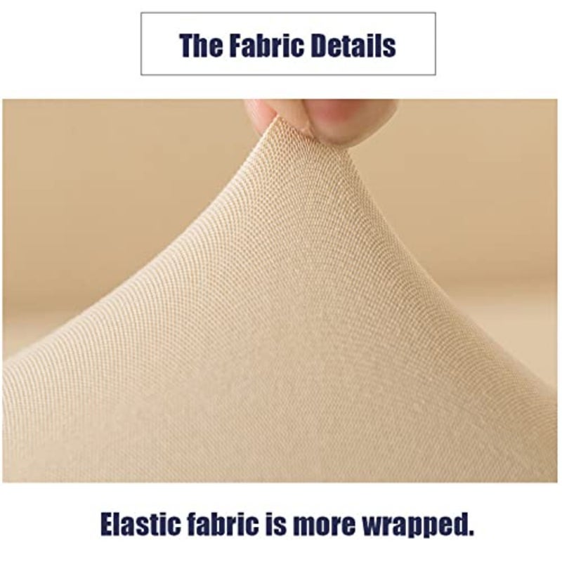 Soft Sofa Cover, 1/2/3/4 Seater Full Cover Sofa Protective Cover, All Seasons, with Non-slip Foam Stick 3 Seater, Beige - Image 2