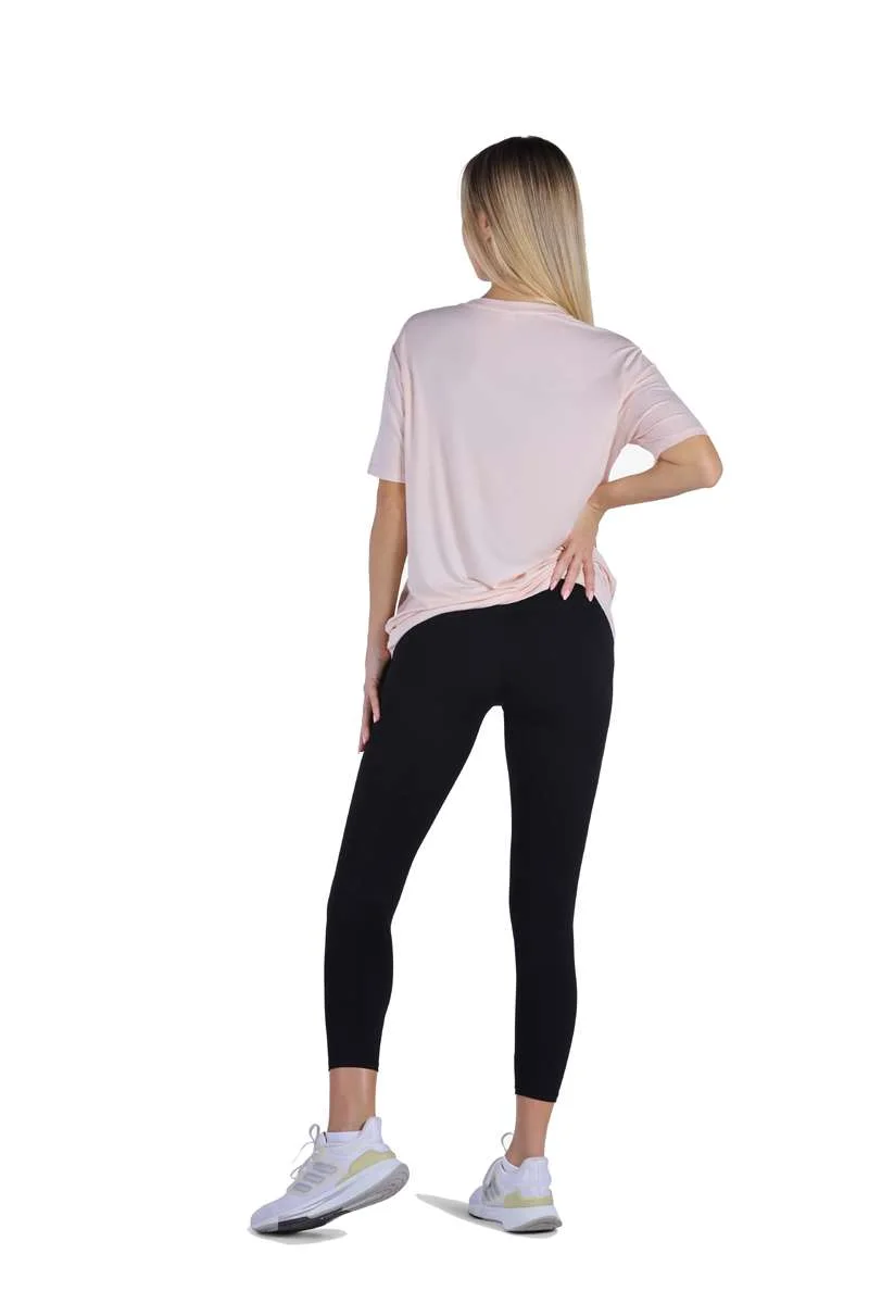 Yeseco  Women’s Pink Round Neck T-Shirt – Ultra-Soft Bamboo Viscose Activewear Top – Sustainable & Stretchable (Only T-Shirt) for Women | Best Price UAE