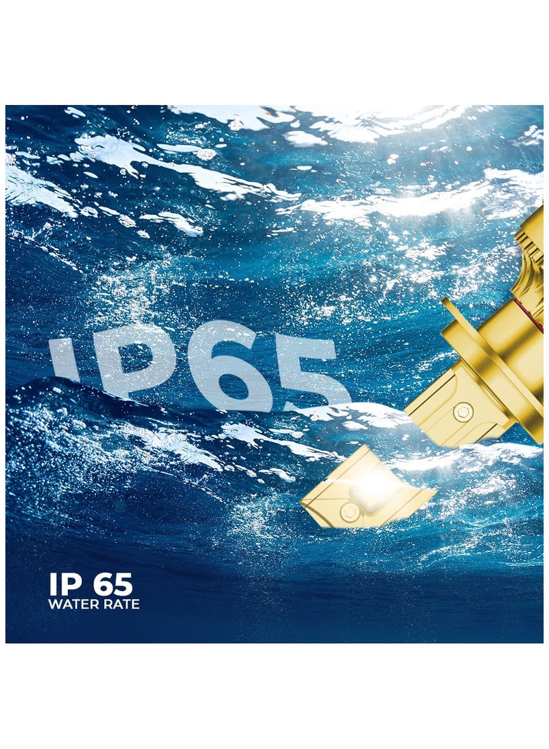 TBS DESIGN T30 Golden LED Headlights 80W Per Bulb with 8000LM 4300K Natural Yellow Color Long-Lasting LED Upgrade Waterproof, Easy Fit Superior Brightness and Safe Night Driving - Image 3