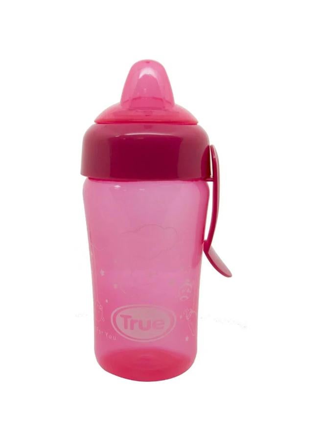 True  Gold  Silicone Straw Cup 300ml – Pink - Image 1
