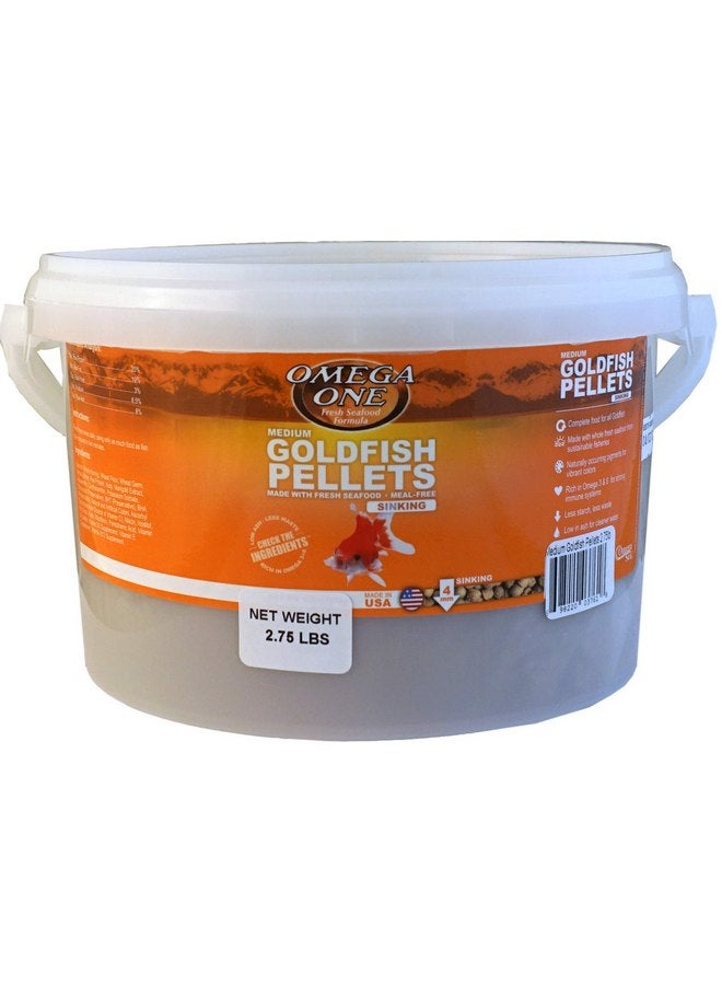Omega One Goldfish Pellets, Sinking, 4mm Medium Pellets, 2.75 lb Bucket - Image 1