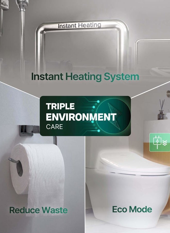 COWAY Electronic Bidet Elongated Toilet Seat with Instantaneous Water Heating, Heated Seat and Dryer, Soft Close Lid, Stainless Nozzle, Self Cleaning, Remote Control 400S - Image 5