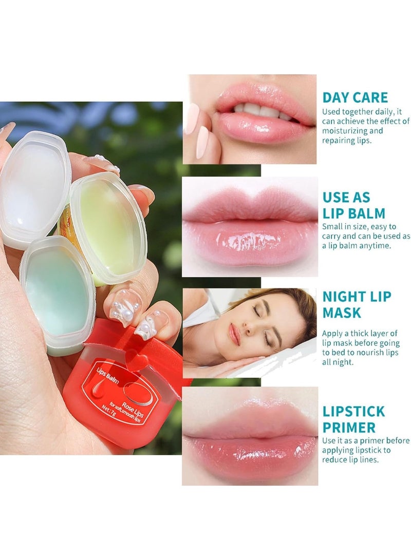 8Pcs Lip Balm Set, Nourish and Hydrate Lip Mask Moisturizing Fruit Flavor balm for Dry Cracked Day and Night Treatment Reduce Lines for Women Men - Image 2
