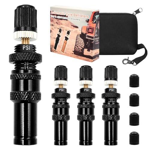 ZOSANY Adjustable Auto-Stop Tire Deflator Valve Kit (10-30 PSI) 4 PCS Screw-on Tyre Air Down Tire Deflator Tool for Jeeps, Cars, Trucks, Motorcycles, ATVs - Image 1