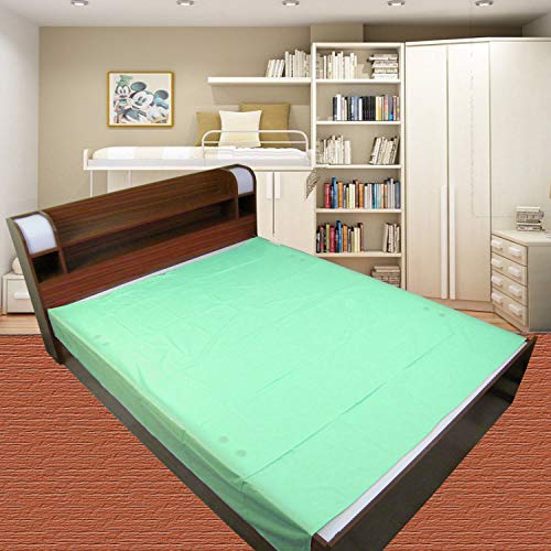 Nonibud GoodLuck Baby Waterproof Plastic Sheet Double Bed Queen Size/Baby Adult Waterproof Protection Sheet for Mattress (6.5 x 6.5 feet)- Sea Green - Image 1