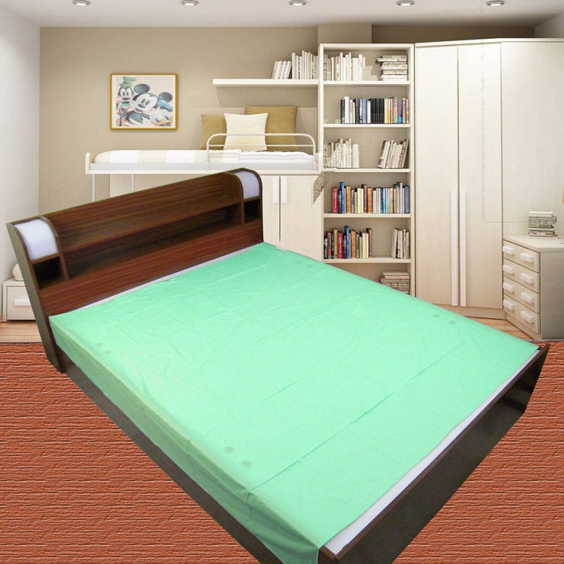 Nonibud GoodLuck Baby Waterproof Plastic Sheet Double Bed Queen Size/Baby Adult Waterproof Protection Sheet for Mattress (6.5 x 6.5 feet)- Sea Green - Image 4