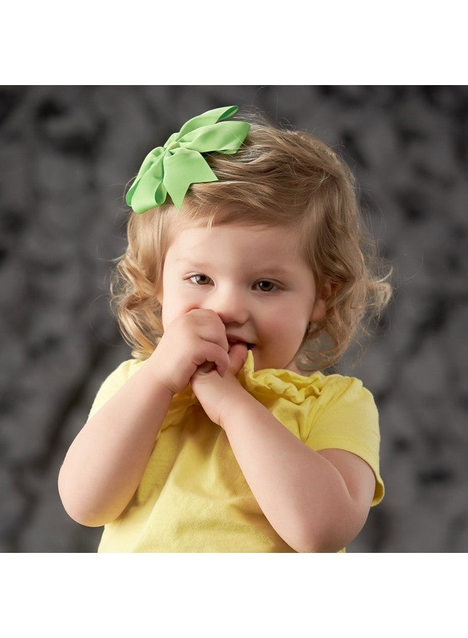 My Lello Large 5" Girls Pinwheel Boutique Grosgrain Hairbow Mixed Variety 5 Pack Basic Colors - Image 3