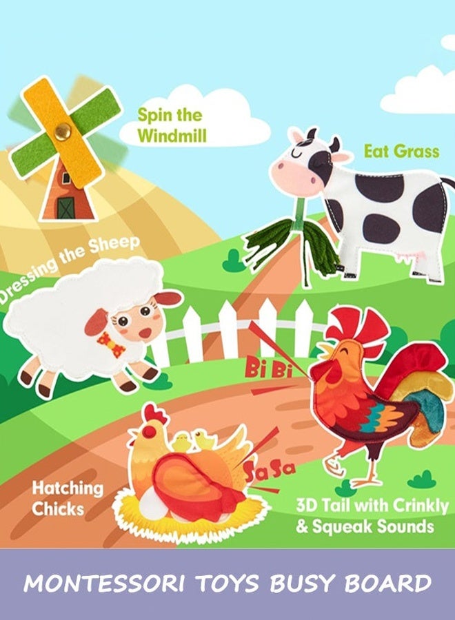 Busy Book for Toddlers 1-3 - Montessori Toys Busy Board for 1 Year Old Boy Gifts Girl Toys Educational Learning Quiet Activity Books Toddler Airplane Travel Toy 1-2 One Year Old Birthday Gift - Image 5