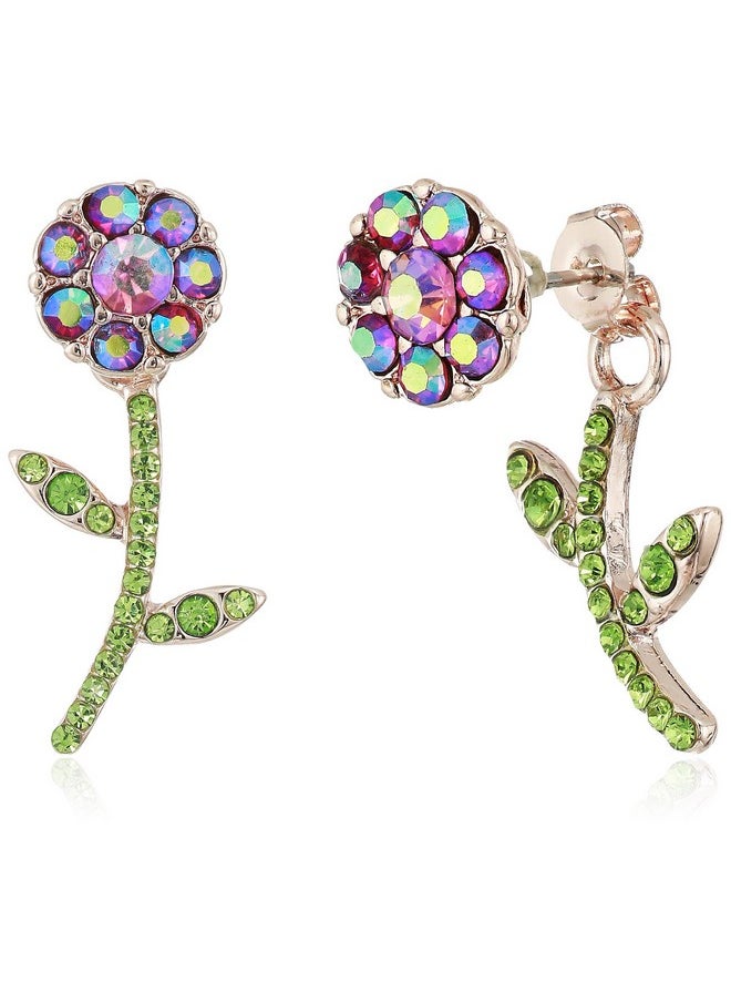 Betsey Johnson Flower Front Back Earrings-Jackets  - Image 1