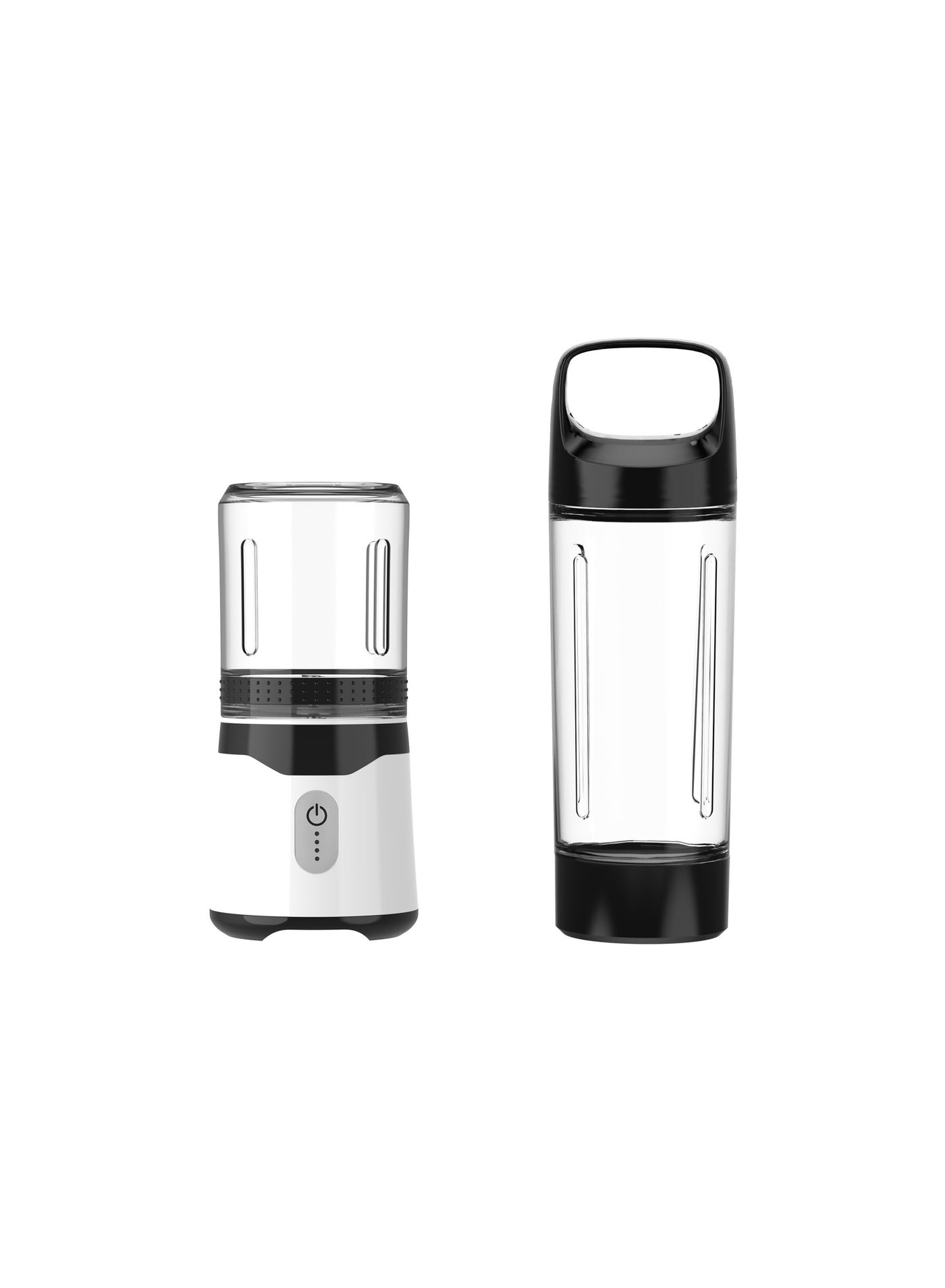 Portable blender and juicer, USB-rechargeable, featuring a travel mug design, ideal for making milkshakes, juices and drinks, white, for everyday use