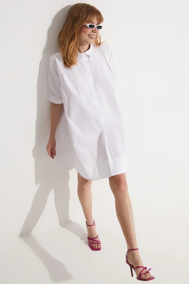 جون Poplin Shirt Dress