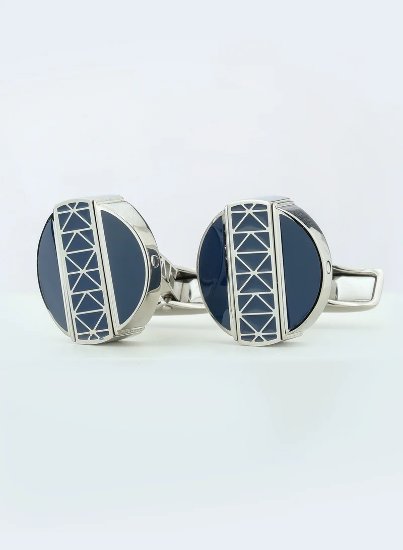 سانت هونور Champ De Mars Blue and Silver Cufflinks for Men's
