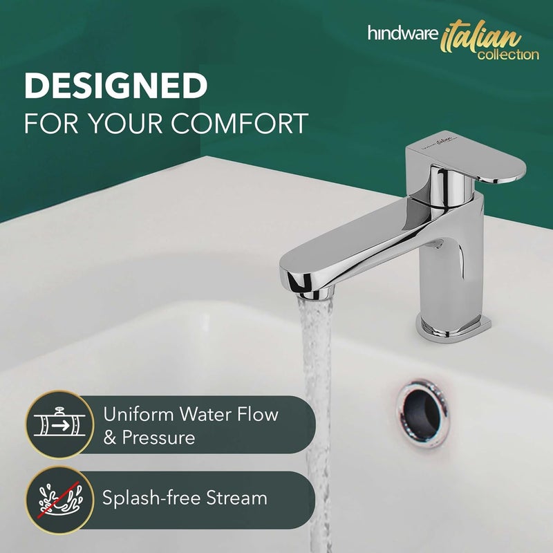 Hindware F340001CP Elegance Pillar Tap Wash Basin Tap Cold Only Brass with Chrome Finish - Image 2