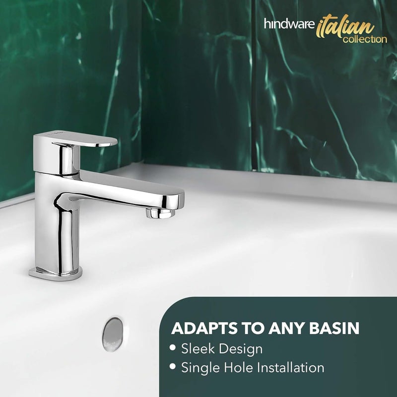 Hindware F340001CP Elegance Pillar Tap Wash Basin Tap Cold Only Brass with Chrome Finish - Image 4