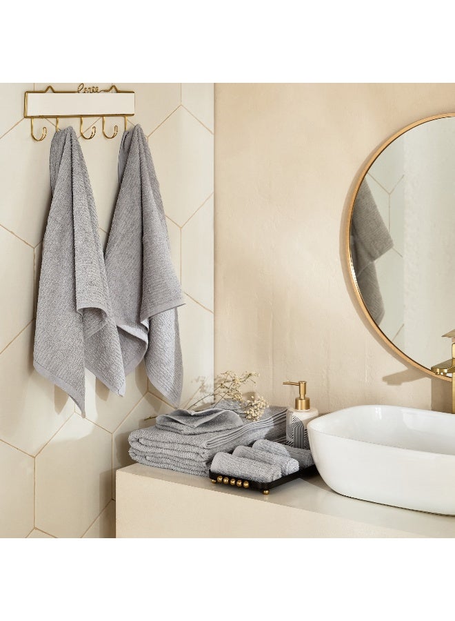 Home Box Textured Cotton Towel Set - Gray, 8 Pieces - Image 4