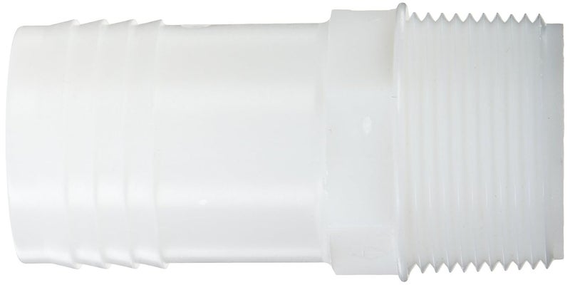 Thogus Nylon Tube Fitting, Adapter, White, 3/4" NPT Male x 1/4" Barbed (Pack of 10) - Image 2