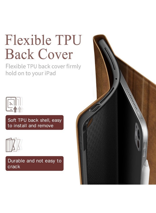 Antbox for iPad Pro 13 Inch Case M4(2024), Built-in Pencil Holder, Supports Pencil Pro/(USB-C), Auto Sleep/Wake Function PU Leather iPad Pro 13 Case Cover (Brown) - Image 4