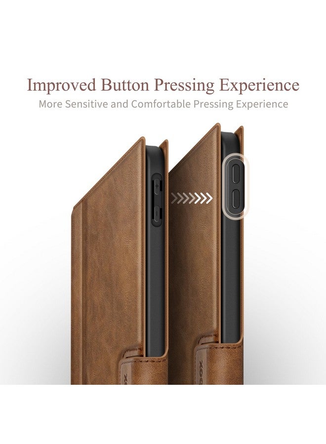 Antbox for iPad Pro 13 Inch Case M4(2024), Built-in Pencil Holder, Supports Pencil Pro/(USB-C), Auto Sleep/Wake Function PU Leather iPad Pro 13 Case Cover (Brown) - Image 3