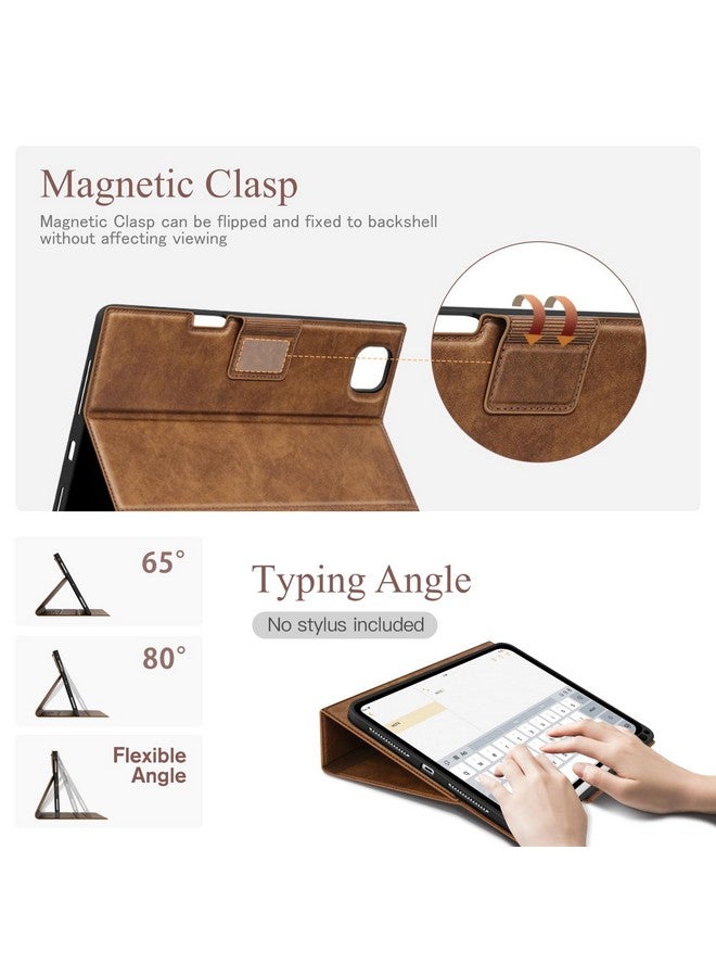 Antbox for iPad Pro 13 Inch Case M4(2024), Built-in Pencil Holder, Supports Pencil Pro/(USB-C), Auto Sleep/Wake Function PU Leather iPad Pro 13 Case Cover (Brown) - Image 2
