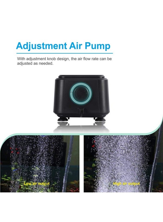 Hygger Small Quietest Aquarium Air Pump, Adjustable Oxygen Pump 2 Air Outlets Ultra Silent Powerful Aerator Pump 160Gph 5W - Image 4