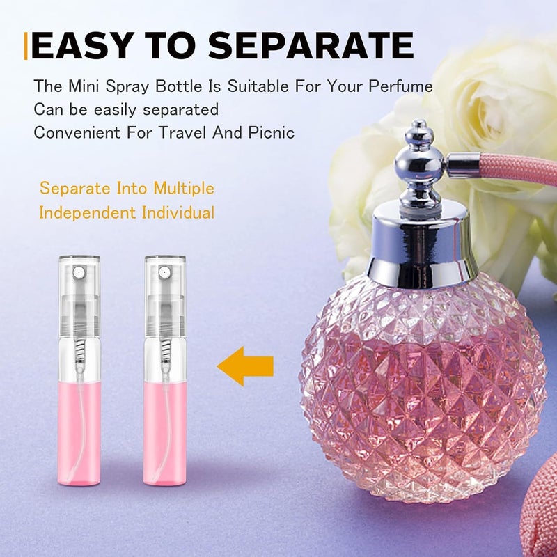 Bukela 105PCS 5ML Mini Spray Bottles, Clear Glass Refillable Perfume Bottles, Fine Mist Empty Fragrance Containers, Travel Size Essential Oil Atomizer, for Cosmetics, Makeup, Cleaning - Image 3