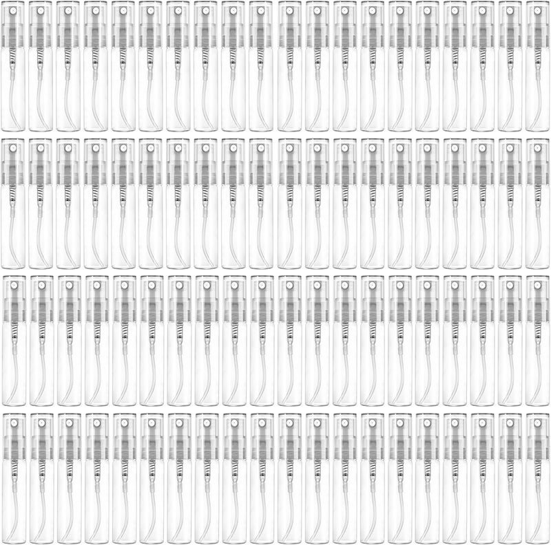Bukela 105PCS 5ML Mini Spray Bottles, Clear Glass Refillable Perfume Bottles, Fine Mist Empty Fragrance Containers, Travel Size Essential Oil Atomizer, for Cosmetics, Makeup, Cleaning - Image 1