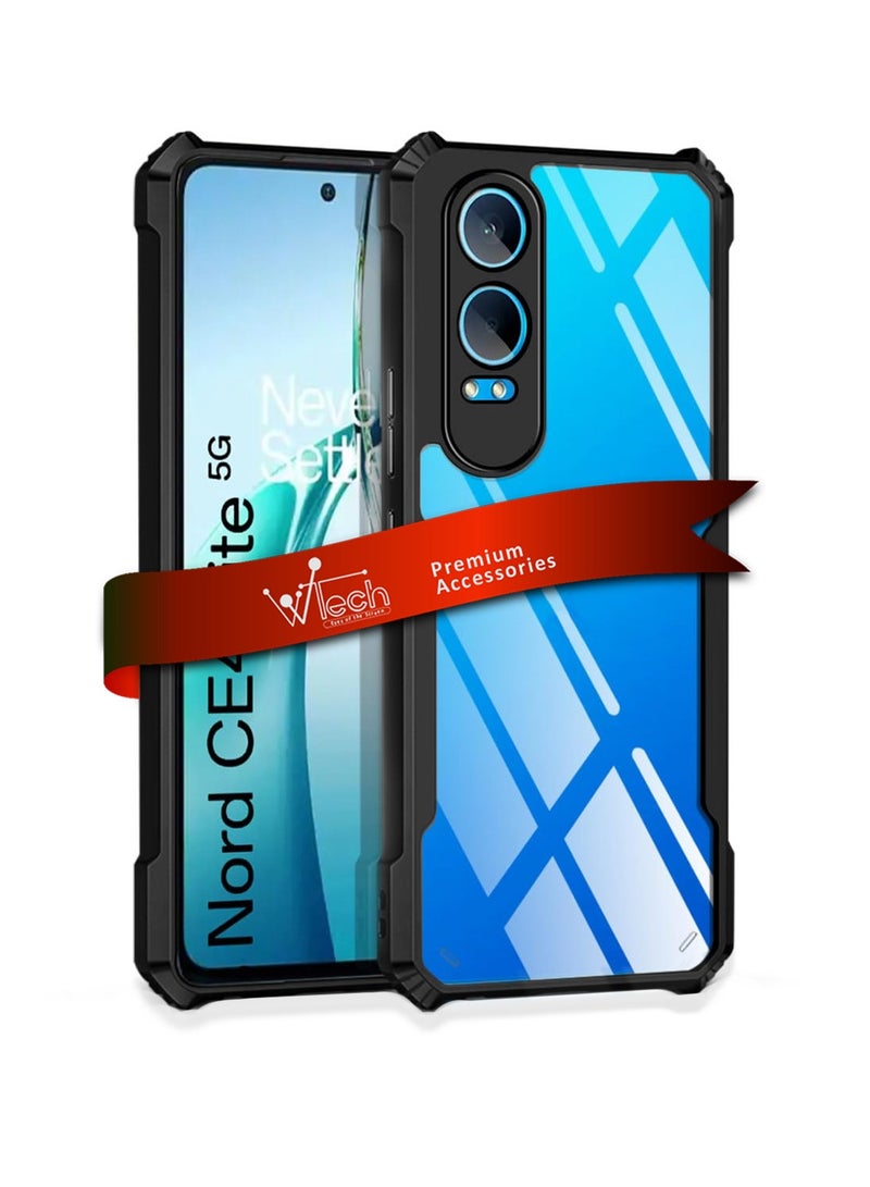 دبليو تيك ون بلس نورد CE4 لايت 5G 2024 هجين TPU سيليكون مع مصدات درع مرتفعة غطاء نحيف - أسود - Image 1