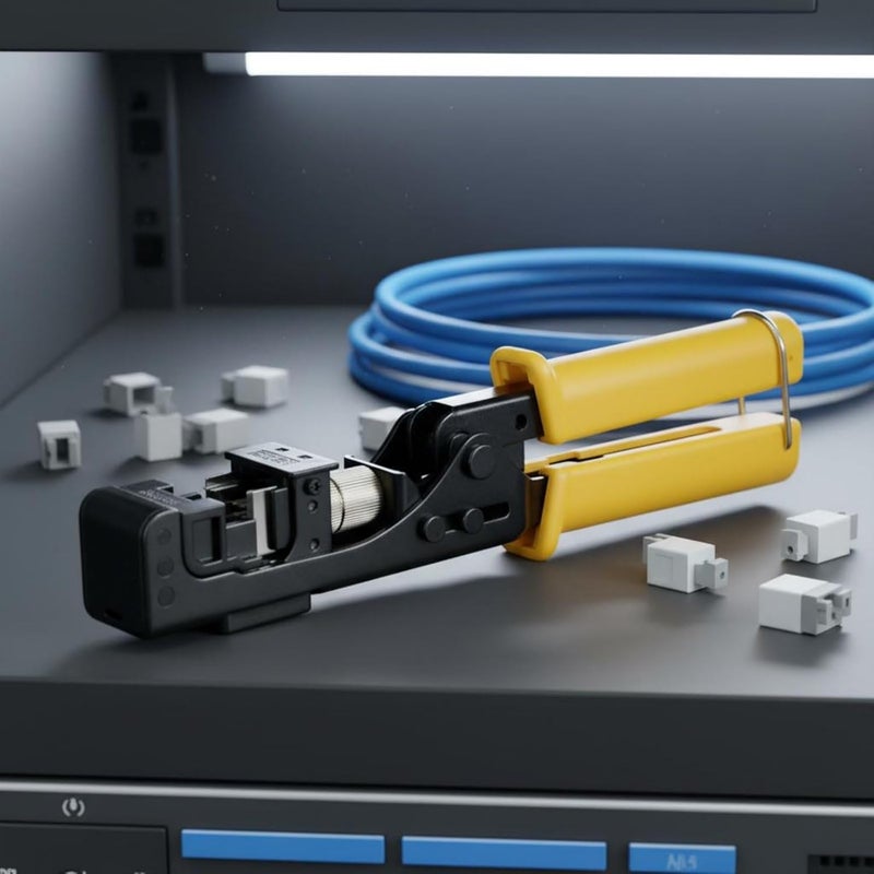 أداة ضغط الوحدات النمطية لتوصيلات المقابس النمطية (Modular Jack Termination Tool)، بعمق قطع قابل للتعديل، مناسبة لهواة الأعمال اليدوية، اللون أزرق. - Image 4