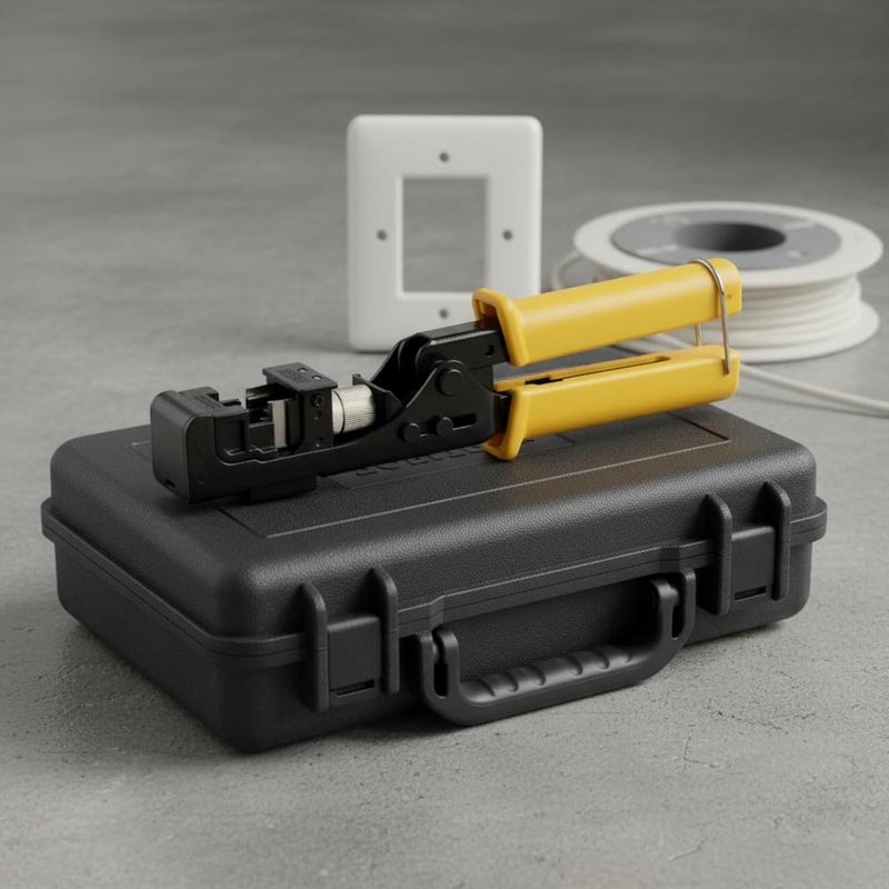 أداة ضغط الوحدات النمطية لتوصيلات المقابس النمطية (Modular Jack Termination Tool)، بعمق قطع قابل للتعديل، مناسبة لهواة الأعمال اليدوية، اللون أزرق. - Image 3