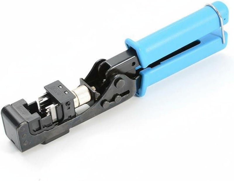 أداة ضغط الوحدات النمطية لتوصيلات المقابس النمطية (Modular Jack Termination Tool)، بعمق قطع قابل للتعديل، مناسبة لهواة الأعمال اليدوية، اللون أزرق. - Image 1