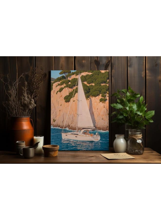 هوم جاليري لوحة فنية مطبوعة على قماش "هروب من المحيط" مقاس - Image 5