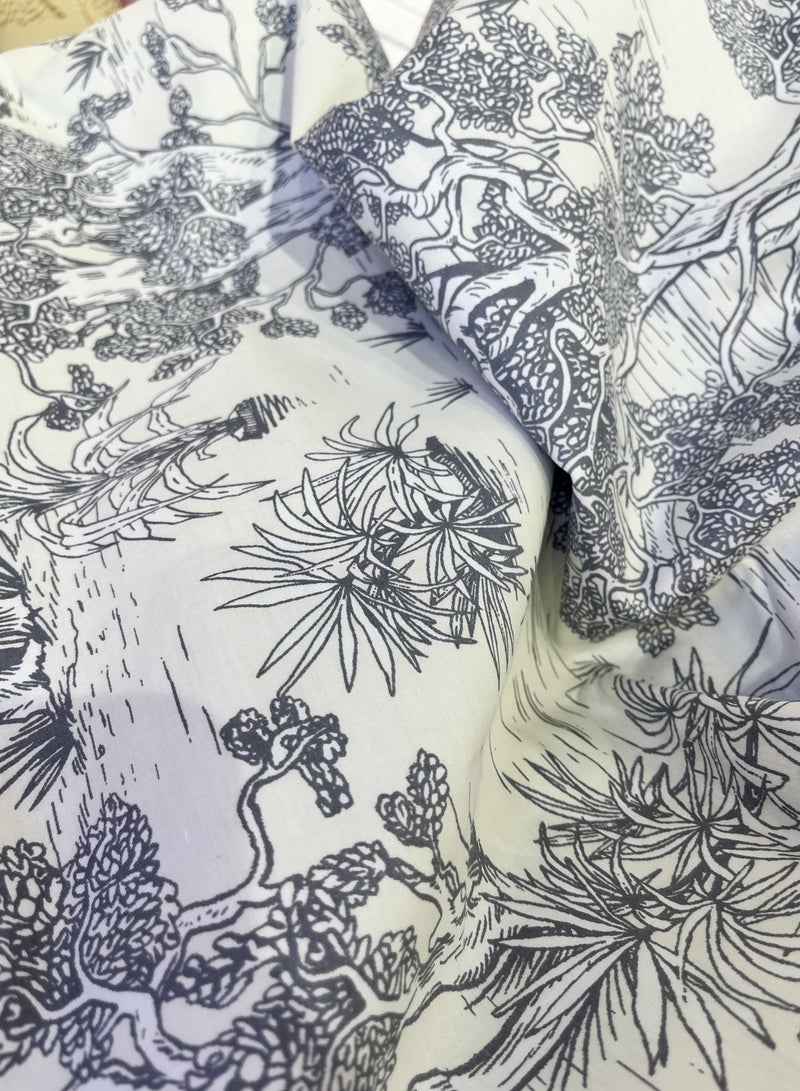 Duoduo home طقم سرير 100% قطن، طقم غطاء لحاف عالي الجودة، حجم ملكي، 6 قطع مع غطاء لحاف 220*240 سم وشيت ملائم و4 أغطية وسائد - Image 2