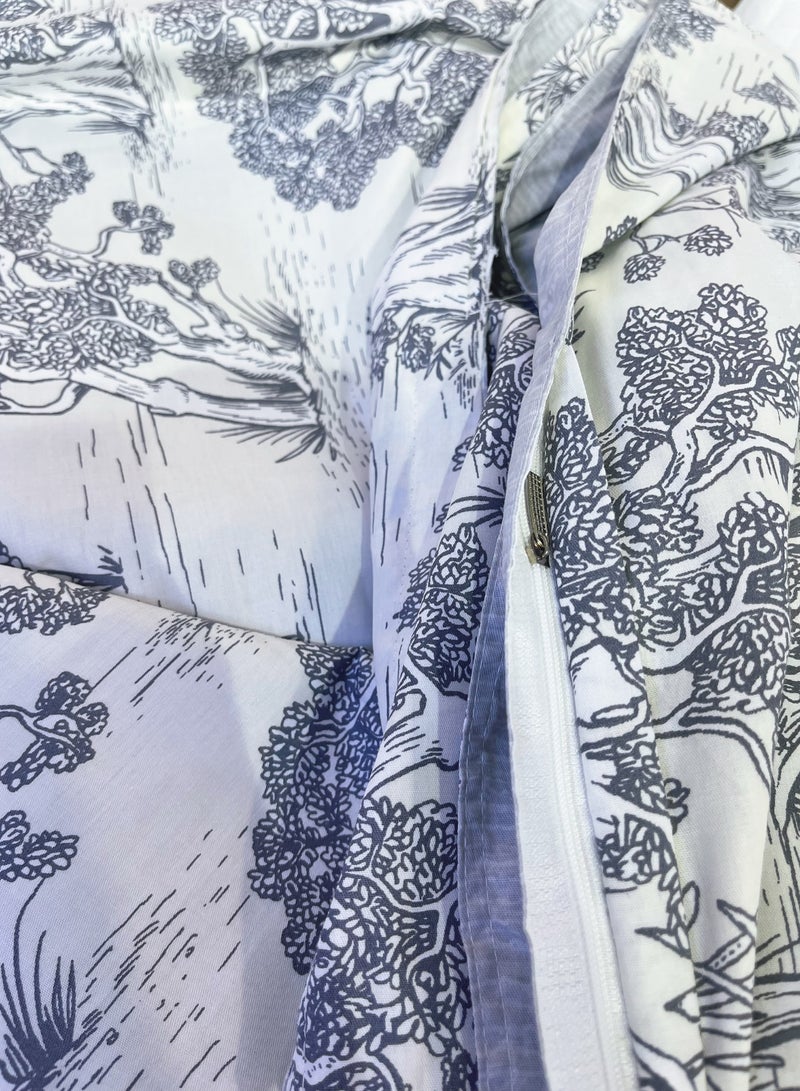 Duoduo home طقم سرير 100% قطن، طقم غطاء لحاف عالي الجودة، حجم ملكي، 6 قطع مع غطاء لحاف 220*240 سم وشيت ملائم و4 أغطية وسائد - Image 3