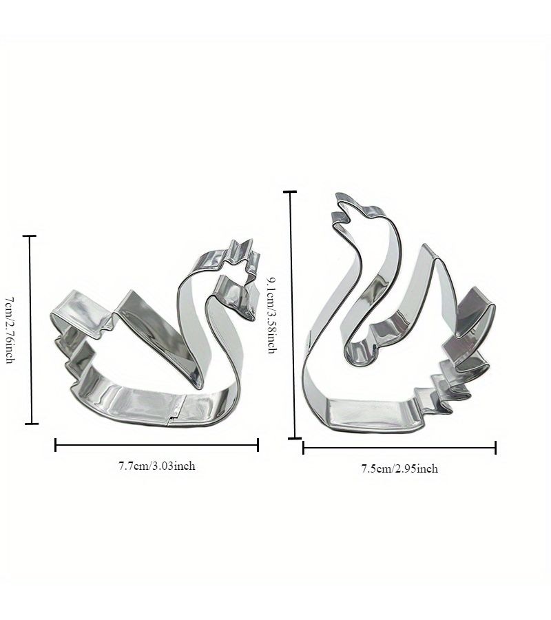 Stainless Steel Swan Cookie Cutter 304 Grade Durable Baking Tool - Image 2