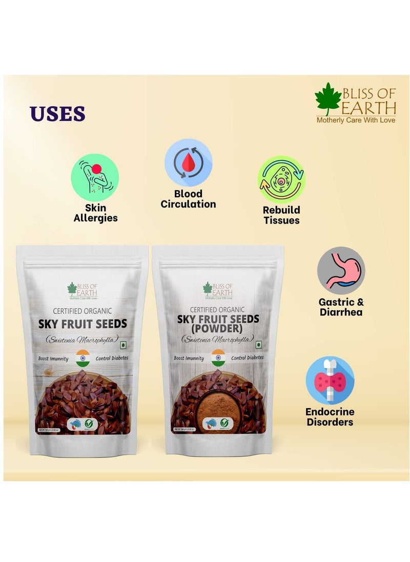 BLISS OF EARTH - Sky Fruit Seeds, Swietenia Macrophylla, Mahogany Seeds Kadwa Badam for Diabetes and Immunity 100GM - Image 1
